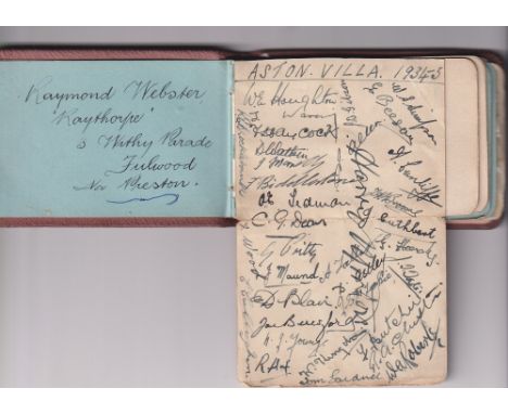 Football autographs etc, a small 1930's autograph album containing various signatures inc. Aston Villa 1934/5 (30+ includes '