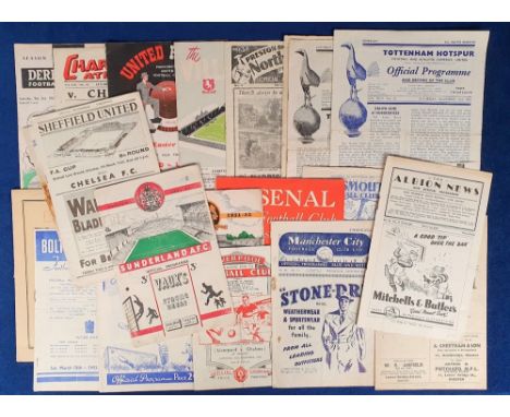 Football programmes, Chelsea FC, a collection of 24 away match programmes 1951/52 including Blackpool, Portsmouth, Wolves, Mi