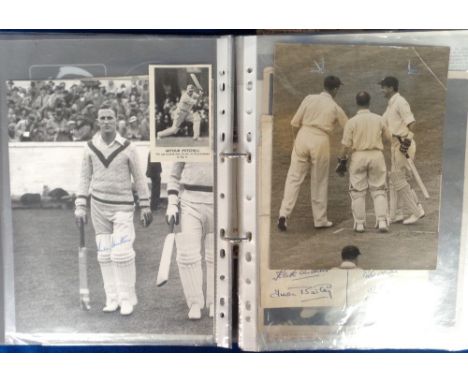Cricket, Len Hutton, Yorkshire &amp; England, a binder mainly containing items pertaining to Sir Len Hutton, inc. photos, mag