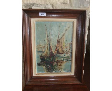 R CERMAK "Study of sailing boats", oil on board, signed