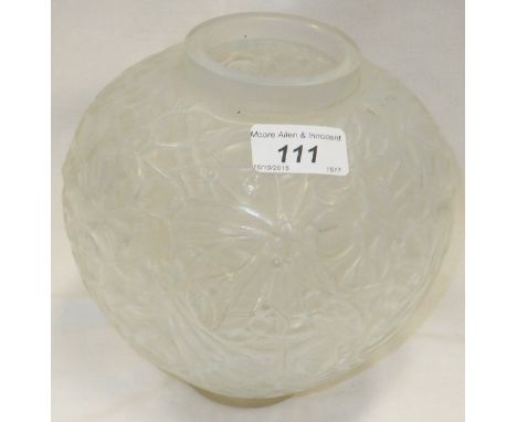 A Lalique "Gui" (Mistletoe) vase inscribed "R. Lalique" to base CONDITION REPORTS Base to underside is entirely frosted and b