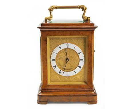 AN ENGLISH WALNUT MANTEL CLOCK, PAYNE & CO. NEW BOND STREET, CIRCA 1860 BUYERS ARE ADVISED THAT A SERVICE IS RECOMMENDED FOR 