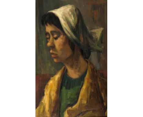 Alexander Rose-Innes (South African 1915-1996) PORTRAIT STUDY OF A WOMAN signed and inscribed with the title on the reverse o