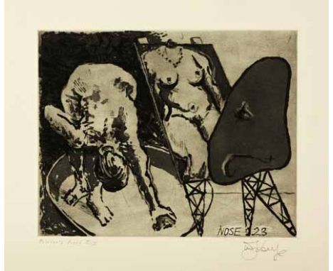 William Joseph Kentridge (South African 1955-) NOSE 23 drypoint, sugarlift aquatint, signed, inscribed 'Printer's Proof II/II