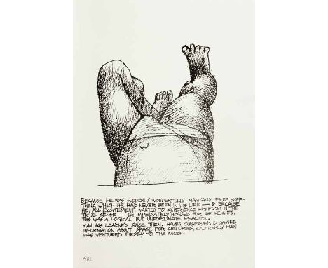 Peter Clarke (South African 1929-2014) ICARUS lithograph accompanied by certificate of authenticity, numbered 5/12 in pencil 