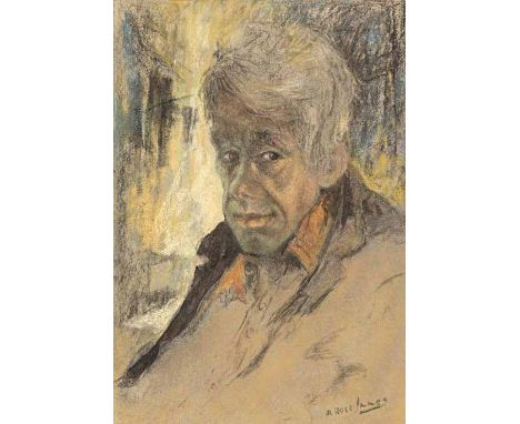 Alexander Rose-Innes (South African 1915-1996) SELF PORTRAIT signed pastel on paper 53 by 37cm 