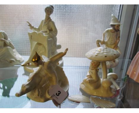 Eight Royal Doulton figures; Enchantment Collection; Rumpelstiltskin (a/f), Queen of the Dawn, Fairy Spell, Magic Dragon, Son