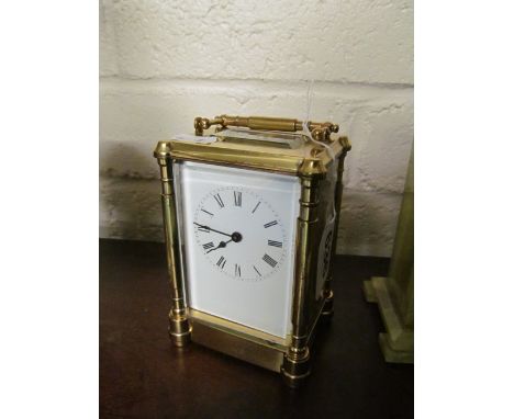 A brass carriage clock