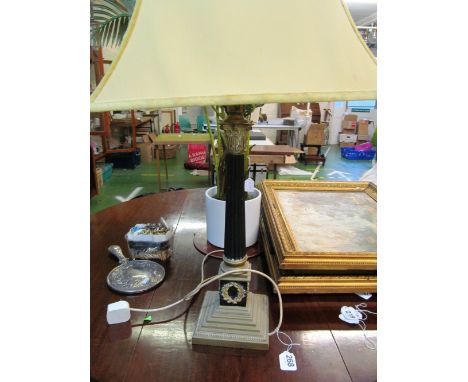 A Corinthian column table lamp