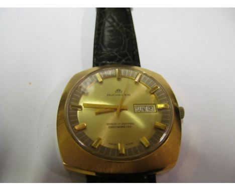 A Bucherer Chronometer watch scratched glass , working