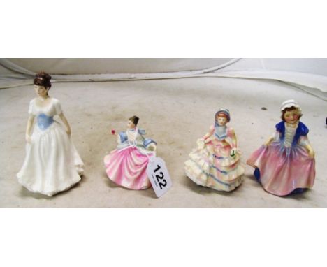 Four small Royal Doulton figures; Hannah, Dinky Doo, Melody and Rebecca