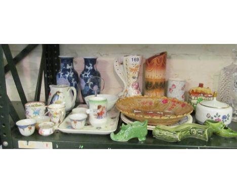 A Poole vase (a/f) and other china