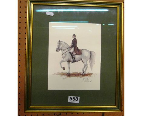 A limited edition signed print Lipizzaner horse and rider