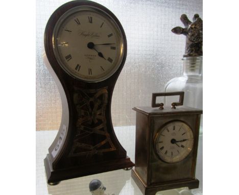 A Knight Gibbons battery balloon clock and carriage clock