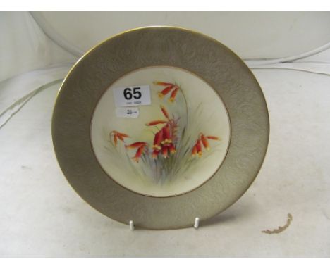 A Royal Worcester plate R. Austin Flavelle Brothers Ltd.matt finish to border, 9" dia