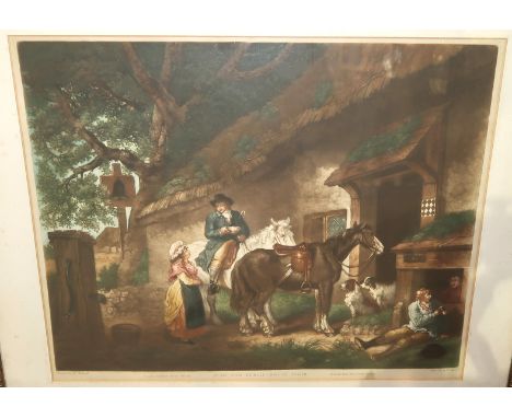 AFTER GEORGE MORLAND ENGRAVED BY WARD Return from market and The public house door, 46 x 56cm  and a print (3) Provenance: Th