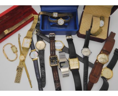 A collection of vintage and modern watches to include Raymond Weil, Chavalier, Rotary, Accurist etc Condition Report: Not ava