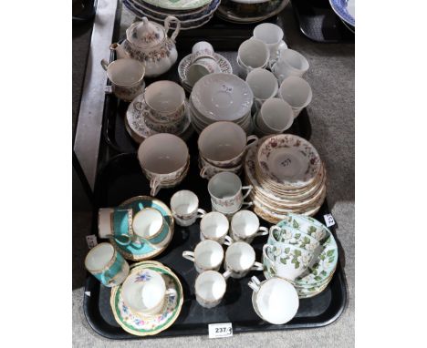 A selection of teawares including Royal Paragon "Meadowvale" pattern tea service,, Royal Worcester "Pekin" pattern cups and s