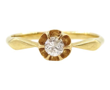 Early 20th century gold single stone old cut diamond ring, stamped 18ct, diamond approx 0.15 caratCondition Report:Approx 1.5