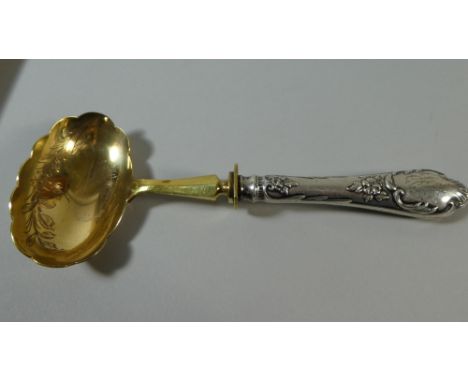 A Continental Silver Handled Ladle, 18.5cm Long
