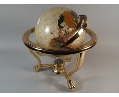A Modern Specimen Mineral Table Globe, 38cm high 