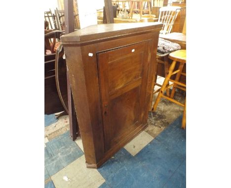 A Late 19th Century Oak Corner Cabinet with Panel Door, 79cm Wide