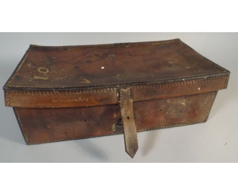 A 19th Century Leather Tool Case Containing Workshop Tools, 43cm Long