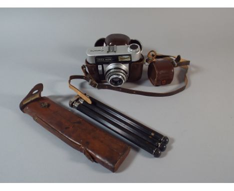 A Zeiss Ikon Vintage Colora Camera Together with Leather Cased Tripod