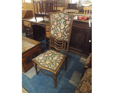 An Arts and Crafts Influenced Tapestry Upholstered Ladies Nursing Chair