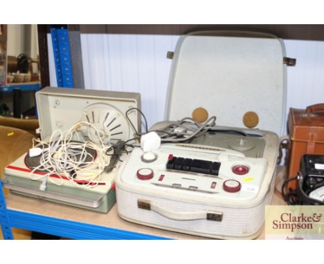 A vintage reel to reel player AF together with a Stella turntable sold as collectors item