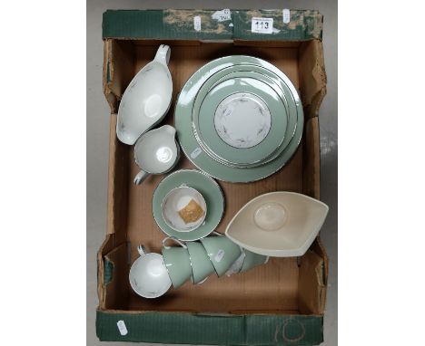 A collection of Simpson (Potters) Chinastyle Sedgemoor dinner and teaware together with Carltonware stylized planter 