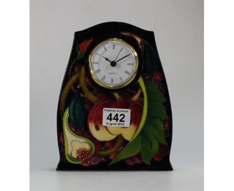 Moorcroft Queens Choice clock dated 2000 height 21cm (graded)
