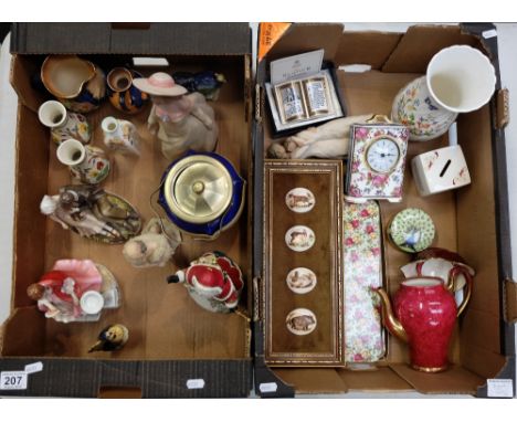 A mixed collection of items to include Royal Doulton ceramic mantle clock, Boxed Spode ceramic prayer tile, Aynsley Cottage g