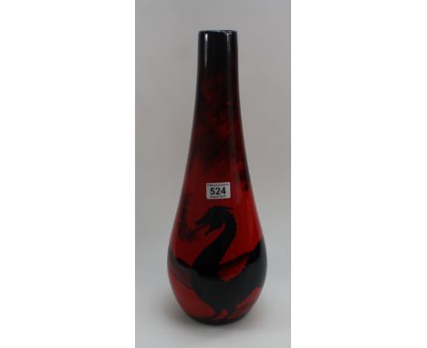 Peggy Davies Ruby Fusion large vase with Dragon design 49cm tall