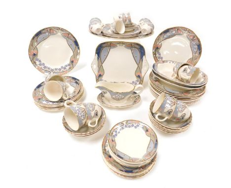 A Masons Ironstone Ianthe pattern part dinner tea and coffee service, for Liberty of London, comprising oval meat platter, tw