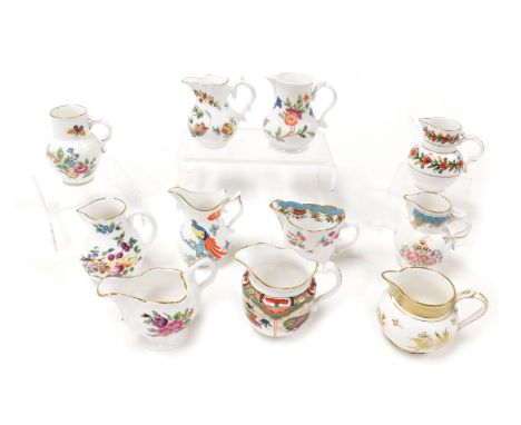 Eleven Royal Worcester porcelain historical commemorative jugs, printed marks, comprising Scratchcross, Wishbone, Chelsea Ewe