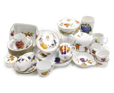 A group of Royal Worcester Evesham pattern tablewares, to include two sectional dish, tureens and covers, etc. (qty)