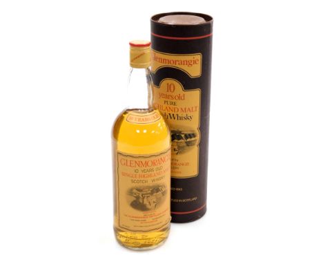 A bottle of Glenmorangie ten years old pure highland malt scotch whisky, cased.