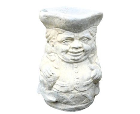 A concrete planter modelled as a Toby character jug, 42cm high.