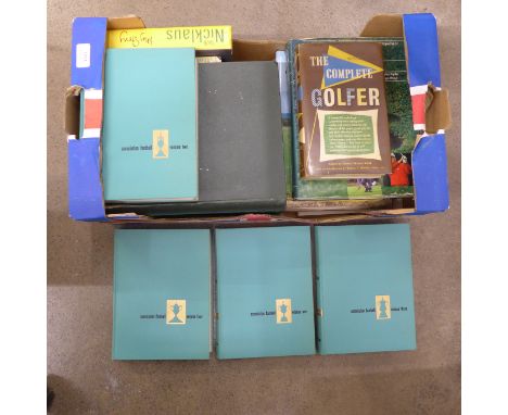 A box of sporting books including four volumes, Association Football, golf and other sports **PLEASE NOTE THIS LOT IS NOT ELI