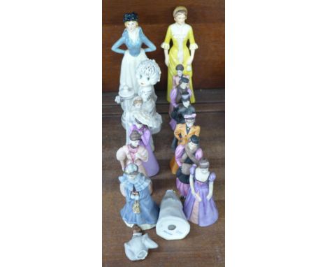 Eleven Goebel figures of ladies, one a/f and three larger Goebel figures