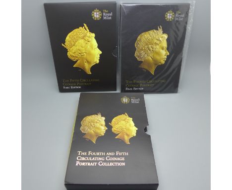 The Royal Mint, The Fourth and Fifth Circulating Coinage Portrait Collection, (outer box creased) 