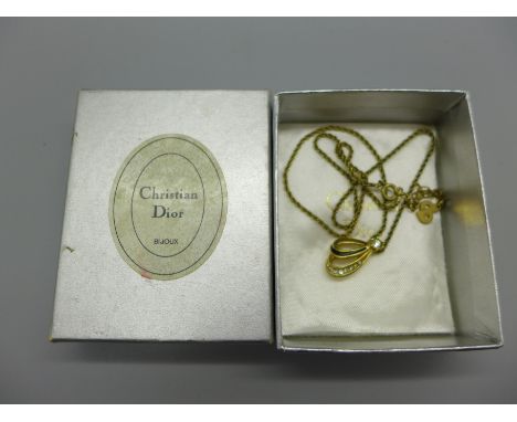 A vintage Christian Dior pendant and chain 