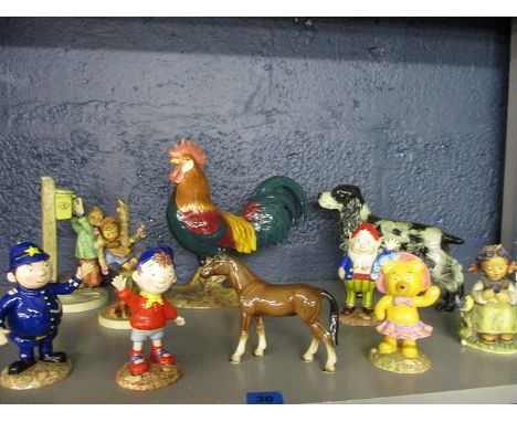 Goebel figures of children and four Royal Worcester Noddy figures
