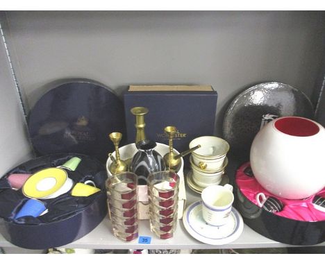 A Royal Worcester coffee set serving four, boxes, a Llewellyn-Bowen coffee set serving four, boxed and other mixed ceramics, 