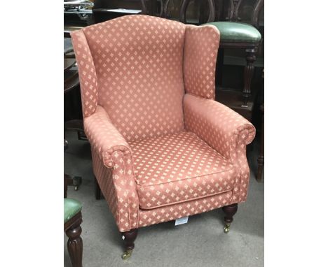 A set of four modern open arm chairs and a matching foot stool (5).
