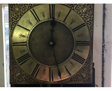 A 19th Century, 30-Hour going, oak longcase, squared brass dial clock made by Yeadon Stourbridge