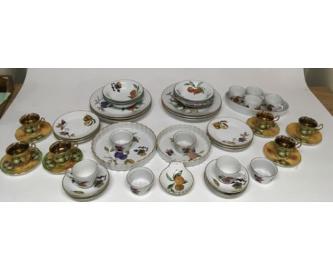 A box containing a quantity of Royal Worcester 'Evesham' pattern china