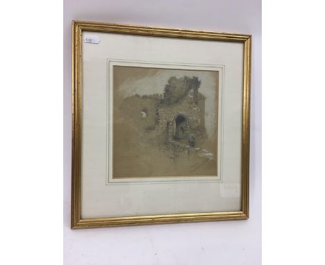 A framed and glazed watercolour of Town gate, Toweny by L S Heming FSA, approx 32cm x 35cm.