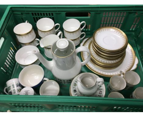 A Paragon six place setting tea set in Athena pattern plus a Royal Doulton coffee service in Tapestry pattern.